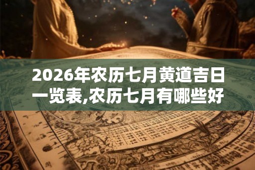 2026年农历七月黄道吉日一览表,农历七月有哪些好日子? 2026年农历七月黄道吉日一览表,农历七月有哪些好日子?