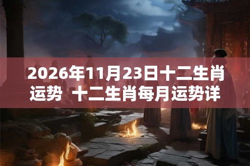 2026年11月23日十二生肖运势  十二生肖每月运势详解