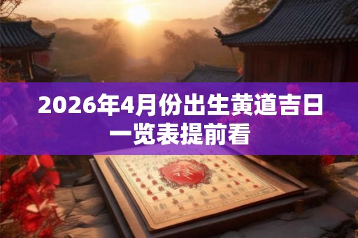 2026年4月份出生黄道吉日一览表提前看 2026年4月份出生黄道吉日一览表提前看