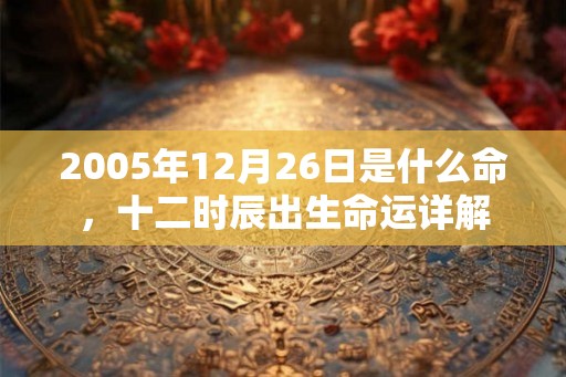 2005年12月26日是什么命，十二时辰出生命运详解