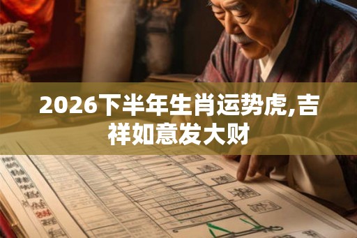 2026下半年生肖运势虎,吉祥如意发大财