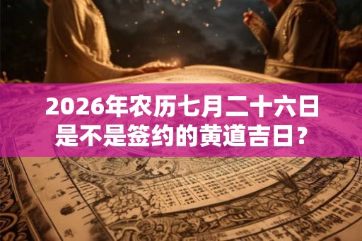 2026年农历七月二十六日是不是签约的黄道吉日? 2026年农历七月二十六日是不是签约的黄道吉日?