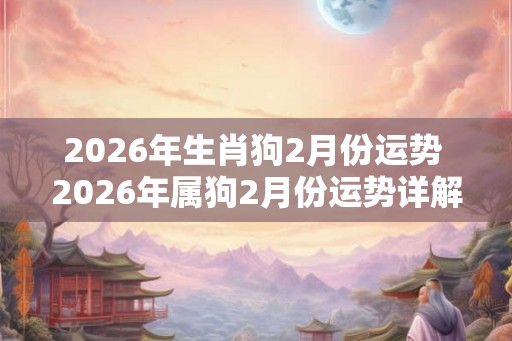 2026年生肖狗2月份运势 2026年属狗2月份运势详解