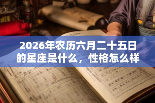 2026年农历六月二十五日的星座是什么，性格怎么样？