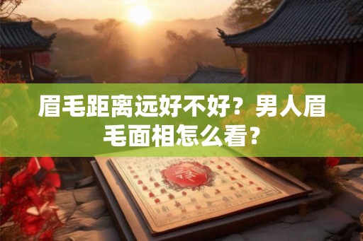 眉毛距离远好不好？男人眉毛面相怎么看？