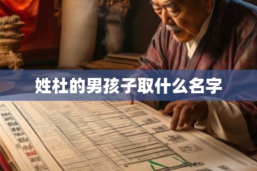 姓杜的男孩子取什么名字