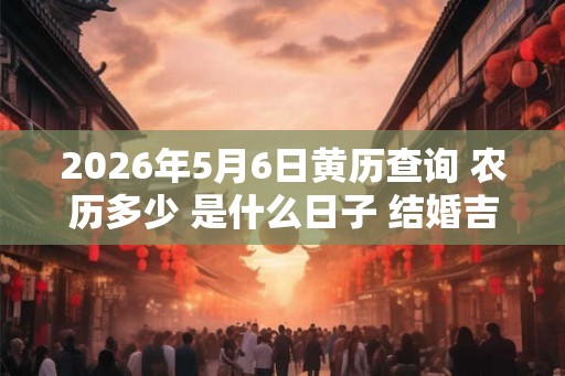 2026年5月6日黄历查询 农历多少 是什么日子 结婚吉时