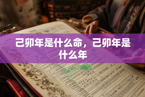己卯年是什么命，己卯年是什么年