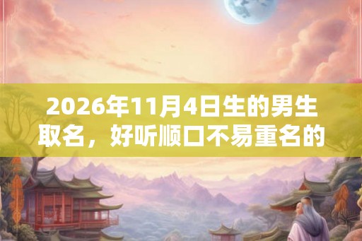 2026年11月4日生的男生取名，好听顺口不易重名的男宝宝名字