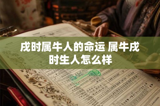 戌时属牛人的命运 属牛戌时生人怎么样