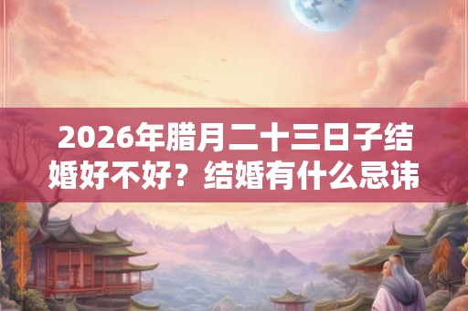 2026年腊月二十三日子结婚好不好？结婚有什么忌讳？