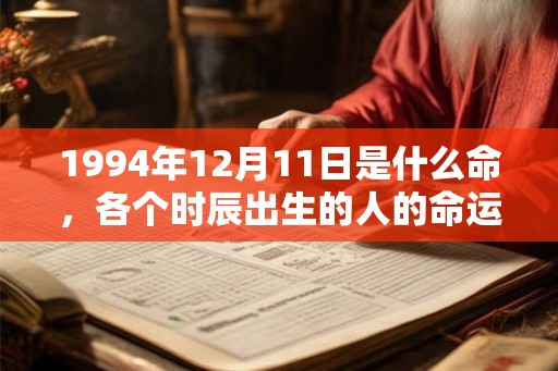 1994年12月11日是什么命，各个时辰出生的人的命运