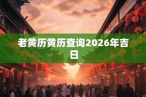 老黄历黄历查询2026年吉日
