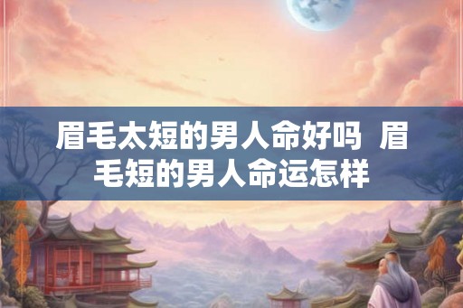 眉毛太短的男人命好吗  眉毛短的男人命运怎样