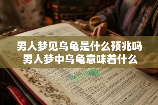 男人梦见乌龟是什么预兆吗 男人梦中乌龟意味着什么 男人梦见乌龟是什么预兆吗 男人梦中乌龟意味着什么