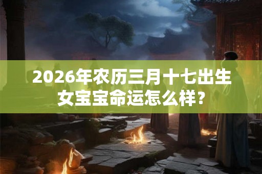 2026年农历三月十七出生女宝宝命运怎么样？