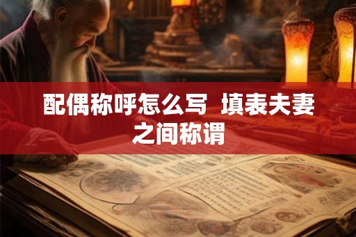 配偶称呼怎么写  填表夫妻之间称谓