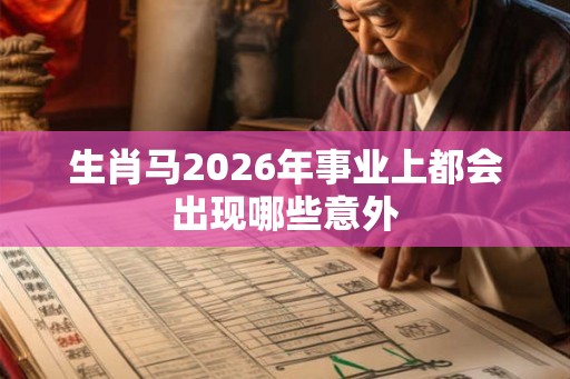 生肖马2026年事业上都会出现哪些意外 生肖马2026年事业上都会出现哪些意外
