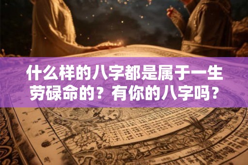 什么样的八字都是属于一生劳碌命的？有你的八字吗？