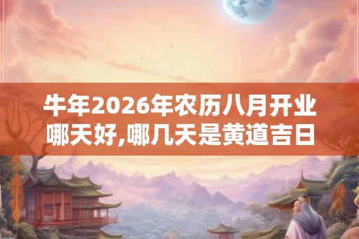 牛年2026年农历八月开业哪天好,哪几天是黄道吉日 牛年2026年农历八月开业哪天好,哪几天是黄道吉日