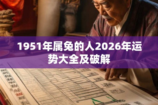 1951年属兔的人2026年运势大全及破解