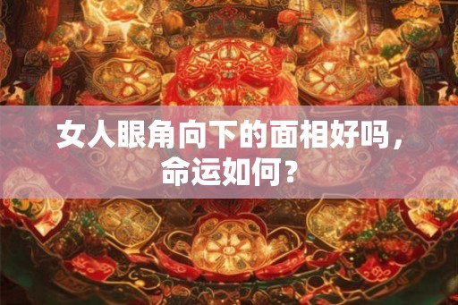 女人眼角向下的面相好吗，命运如何？