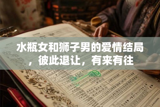 水瓶女和狮子男的爱情结局，彼此退让，有来有往