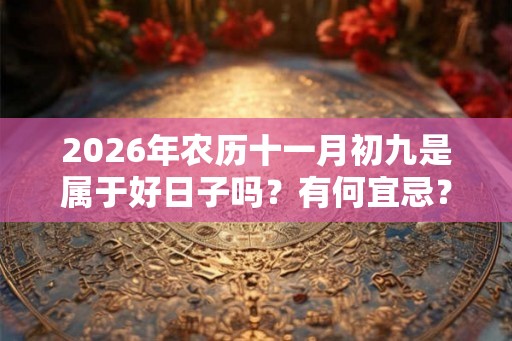 2026年农历十一月初九是属于好日子吗？有何宜忌？