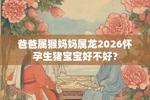 爸爸属猴妈妈属龙2026怀孕生猪宝宝好不好？