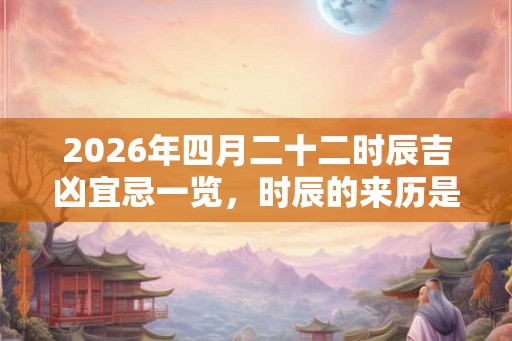 2026年四月二十二时辰吉凶宜忌一览，时辰的来历是什么？
