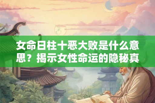 女命日柱十恶大败是什么意思？揭示女性命运的隐秘真相