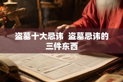 盗墓十大忌讳  盗墓忌讳的三件东西