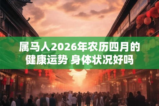 属马人2026年农历四月的健康运势 身体状况好吗
