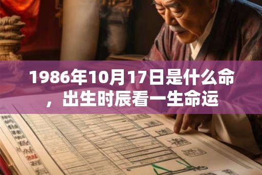1986年10月17日是什么命，出生时辰看一生命运