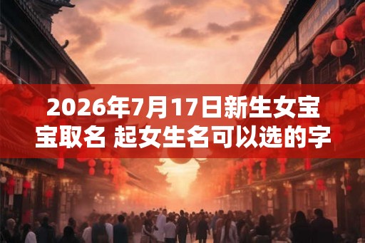 2026年7月17日新生女宝宝取名 起女生名可以选的字