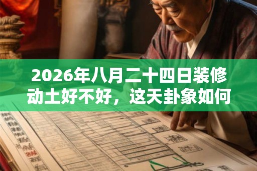 2026年八月二十四日装修动土好不好，这天卦象如何？