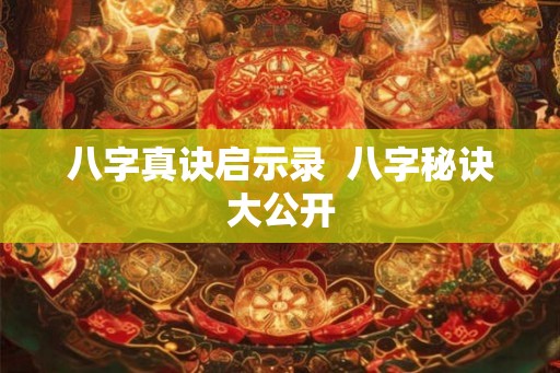 八字真诀启示录  八字秘诀大公开
