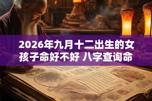 2026年九月十二出生的女孩子命好不好 八字查询命理
