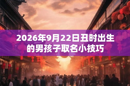 2026年9月22日丑时出生的男孩子取名小技巧