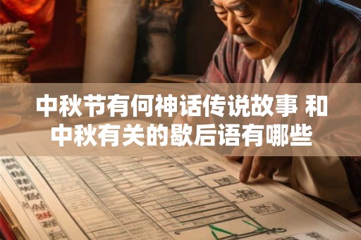 中秋节有何神话传说故事 和中秋有关的歇后语有哪些