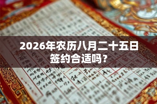 2026年农历八月二十五日签约合适吗? 2026年农历八月二十五日签约合适吗?