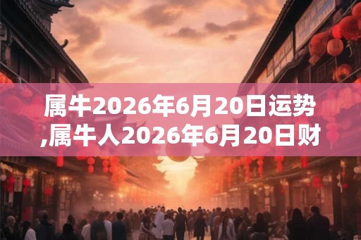 属牛2026年6月20日运势,属牛人2026年6月20日财运,生肖牛2026年6月20日运势