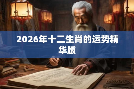 2026年十二生肖的运势精华版