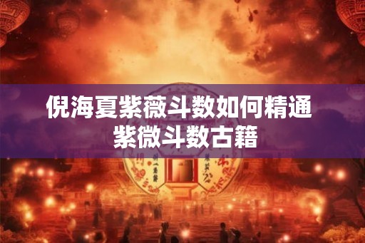 倪海夏紫薇斗数如何精通  紫微斗数古籍