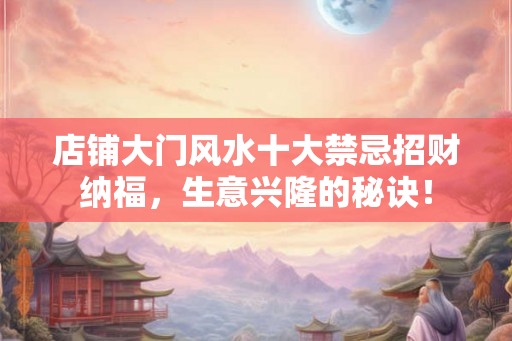 店铺大门风水十大禁忌招财纳福，生意兴隆的秘诀！