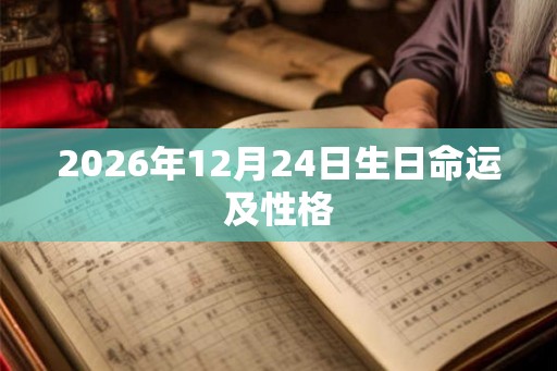 2026年12月24日生日命运及性格