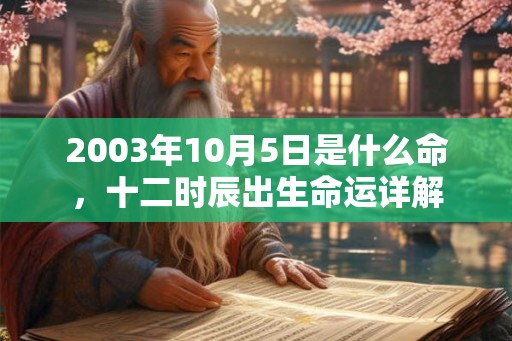 2003年10月5日是什么命，十二时辰出生命运详解