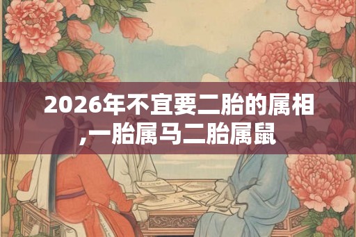 2026年不宜要二胎的属相,一胎属马二胎属鼠 2026年不宜要二胎的属相,一胎属马二胎属鼠