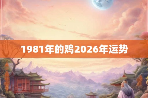 1981年的鸡2026年运势