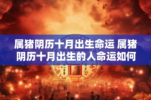 属猪阴历十月出生命运 属猪阴历十月出生的人命运如何